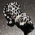 Black Enamel Leopard Brooch (Silver Tone) - view 7