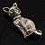 Vintage Cat Brooch (Antique Silver Tone) - view 7