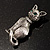 Vintage Cat Brooch (Antique Silver Tone) - view 5