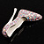 Iridescent Swarovski Crystal Stiletto Shoe Brooch (White) - view 3