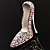 Iridescent Swarovski Crystal Stiletto Shoe Brooch (White) - view 6