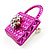 Stylish Crystal Bag Brooch (Deep Pink) - view 3