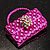 Stylish Crystal Bag Brooch (Deep Pink) - view 2
