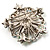 Multicoloured Glittering Diamante Floral Brooch (Silver Tone) - view 4