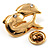 Tiny Gold Tone Crystal Dolphin Pin Brooch - view 2