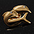 Tiny Gold Tone Crystal Dolphin Pin Brooch - view 3