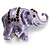 Purple Enamel Crystal Elephant Brooch
