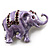 Purple Enamel Crystal Elephant Brooch - view 3