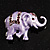 Purple Enamel Crystal Elephant Brooch - view 4