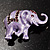 Purple Enamel Crystal Elephant Brooch - view 5