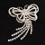 Striking Diamante Butterfly With Dangling Tail Brooch - view 3