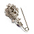 Silver Tone Crystal Rose Safety Pin Brooch (Purple) - view 5