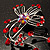 Red Flower And Butterfly Art Nouveau Brooch (Silver Tone) - view 8