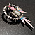 Crystal Parrot Bird Brooch (Silver&Pink) - 68mm L - view 6