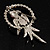 Crystal Parrot Bird Brooch (Silver&Pink) - 68mm L - view 3