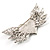 Small Heart & Wings Clear Crystal Fashion Brooch - view 4