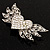 Small Heart & Wings Clear Crystal Fashion Brooch - view 5