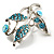 Small Crystal Floral Brooch (Silver&Sky Blue) - view 6