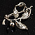 Small Crystal Floral Brooch (Silver&Sky Blue) - view 7