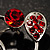 Fancy Red Crystal Brooch (Silver Tone) - view 8