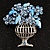 Blue Crystal Flower Basket Brooch - view 2