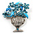Light Blue Crystal Flower Basket Brooch