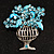 Light Blue Crystal Flower Basket Brooch - view 5