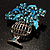 Light Blue Crystal Flower Basket Brooch - view 6
