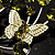 Fancy Butterfly And Flower Brooch (Olive Green) - view 5