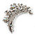 Flower And Butterfly Cluster Crystal Brooch (Clear) - view 2