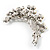 Flower And Butterfly Cluster Crystal Brooch (Clear) - view 6