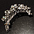 Flower And Butterfly Cluster Crystal Brooch (Clear) - view 7