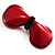 Red & Black Plastic Bow Brooch - view 2
