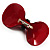 Red & Black Plastic Bow Brooch - view 4