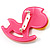 Rocking Horse Plastic Crystal Brooch (Deep Pink, Yellow& White) - view 3
