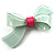 Plastic Bow Brooch (Pale Green&Pink)