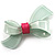 Plastic Bow Brooch (Pale Green&Pink) - view 3