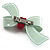 Plastic Bow Brooch (Pale Green&Pink) - view 4