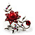 Faux Pearl Floral Brooch (Hot Red) - view 5