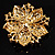 Victorian Corsage Flower Brooch (Gold&Champagne ) - view 7