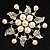 Bridal White Faux Pearl Floral Brooch - view 4