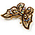 Vintage Purple Crystal Butterfly Brooch (Antique Gold) - view 4