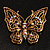 Vintage Purple Crystal Butterfly Brooch (Antique Gold) - view 2
