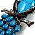 Gigantic Turquoise Stone & Black Crystal Bird Brooch (Antique Silver) - view 6