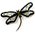 Jumbo Sequin Dragonfly Brooch (Silver, Green&Olive)