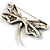 Jumbo Sequin Dragonfly Brooch (Silver, Green&Olive) - view 6
