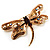 Jumbo Sequin Dragonfly Brooch (Gold Tone & Amber Coloured) - view 2