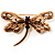 Jumbo Sequin Dragonfly Brooch (Gold Tone & Amber Coloured) - view 3