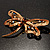 Jumbo Sequin Dragonfly Brooch (Gold Tone & Amber Coloured) - view 4
