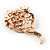 Bridal Faux Pearl Crystal Floral Brooch (Gold Tone) - view 4